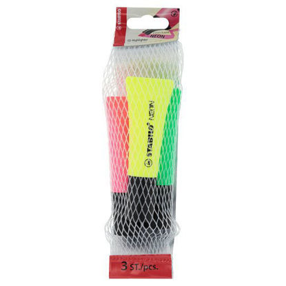 Picture of Stabilo Neon Assorted Highlighter - 3 pieces (Pink, Yellow, Green)